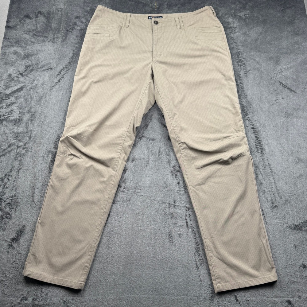5.11 Tactical Series Khaki Ripstop Pants Mens 38x32 Tan Utility Cargo Workwear